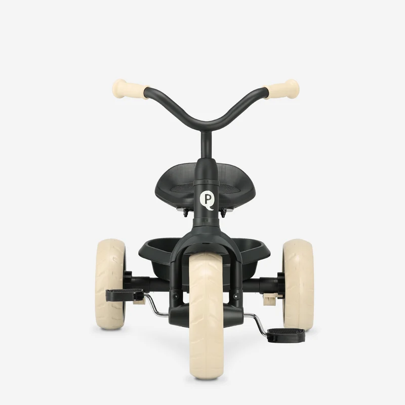 QPlay Elite Pro Luxe Driewieler met duwstang - Zwart