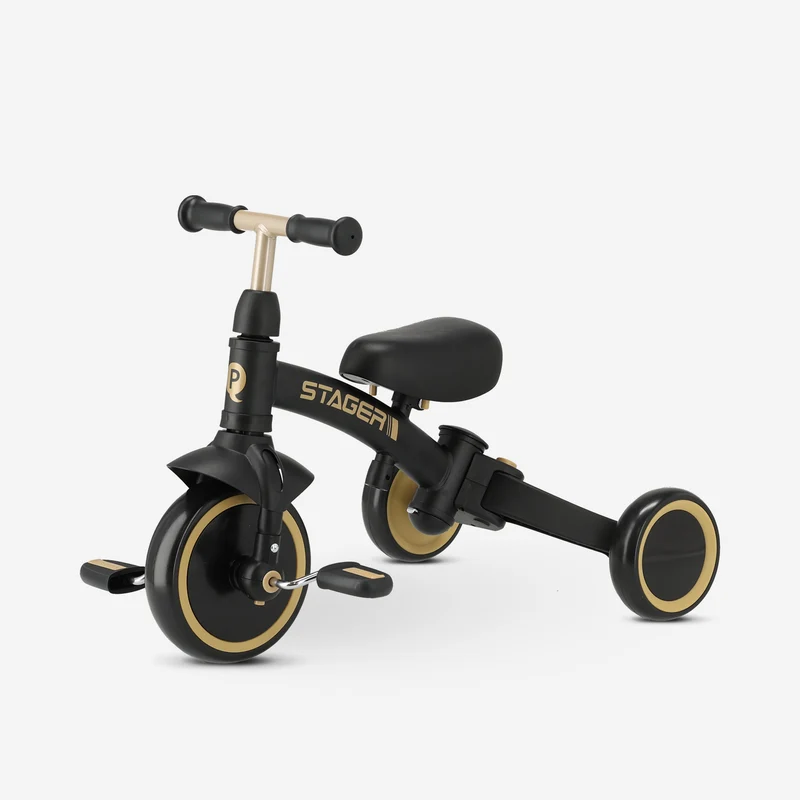 Qplay Stager 3-in-1 Dreirad - Schwarz/Gold