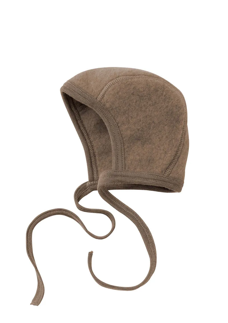 Merino Baby-Häubchen Walnuss mélange