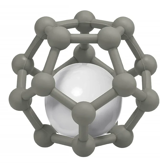 MCGMITT Teether Ball silikonowy gryzak z grzechotką 8,5 x 10 cm