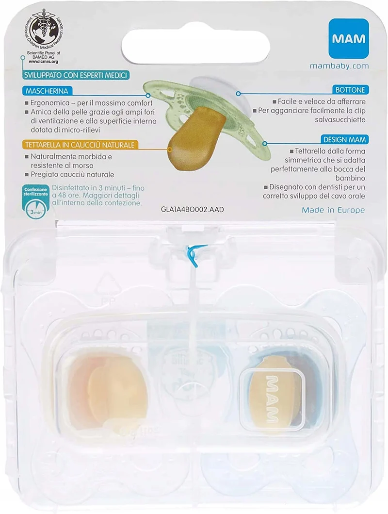MAM ORIGINAL smoczek uspokajający 2-6m box steryli KAUCZUK