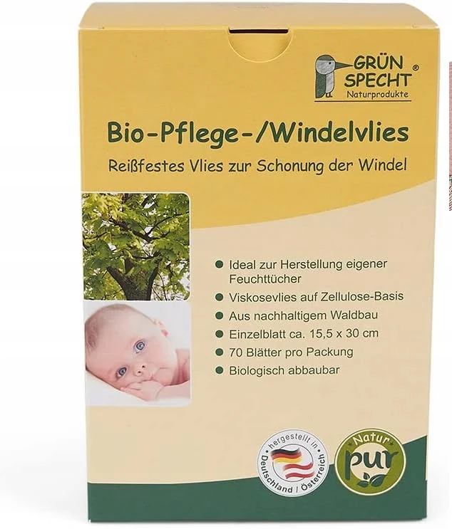 GRUNSPECHT Bio bibułki do pieluszek x70 biodegradowalne