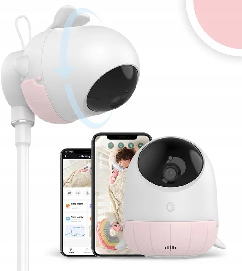 SIMSHINE Baby Pro kamera 2K FHD 360° niania elektroniczna iOS Android + uchwyt