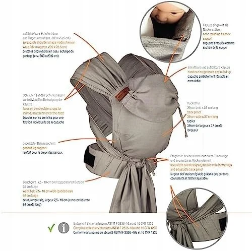HOPPEDIZ hop-tye ADVANCED nosidełko ergonomiczne