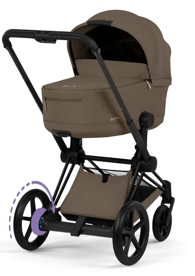 Kinderwagen-Set 'e-Priam Comfort' Coconut Brown / Matt Black Frame