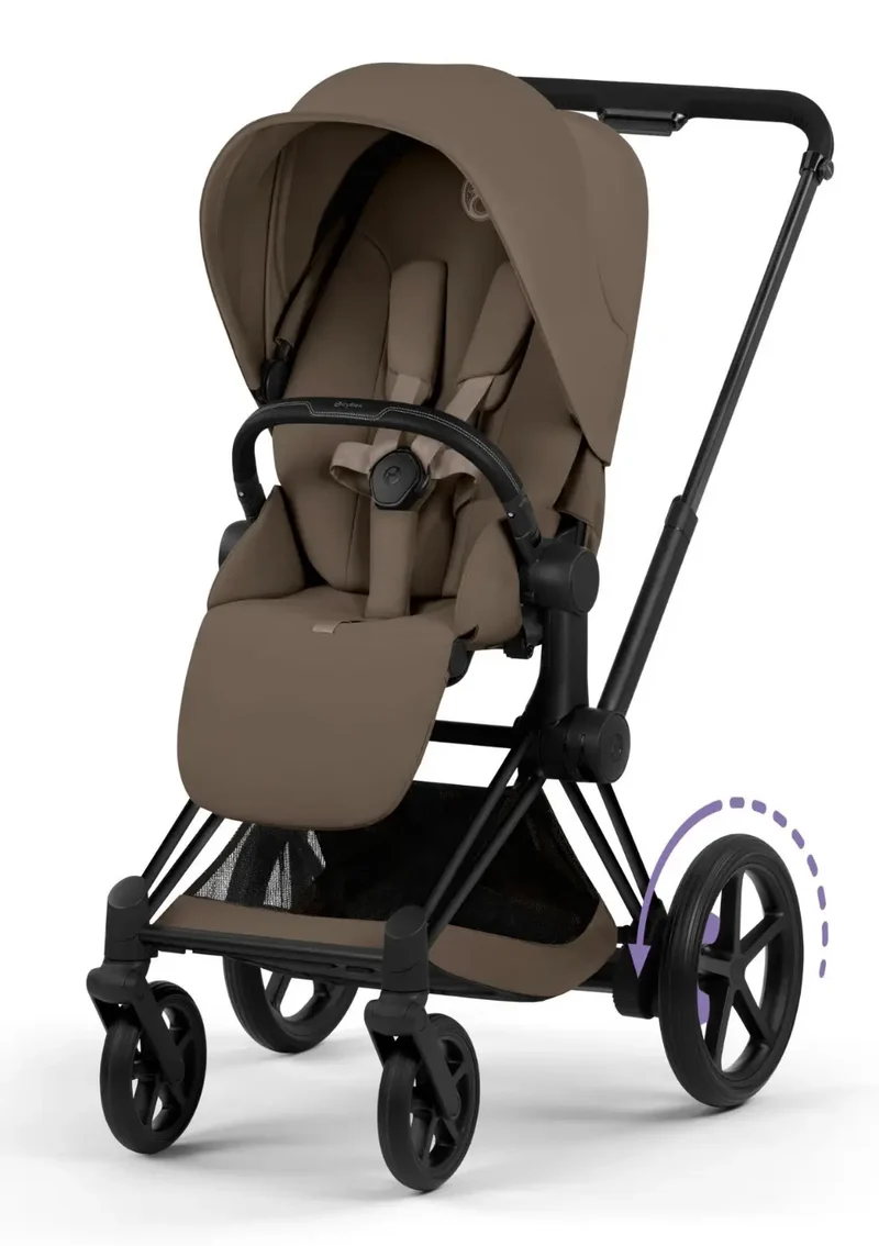 Kinderwagen-Set 'e-Priam Comfort' Coconut Brown / Matt Black Frame