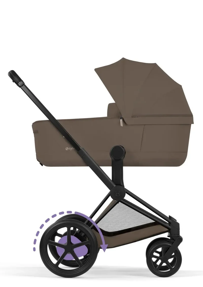 Kinderwagen-Set 'e-Priam Comfort' Coconut Brown / Matt Black Frame