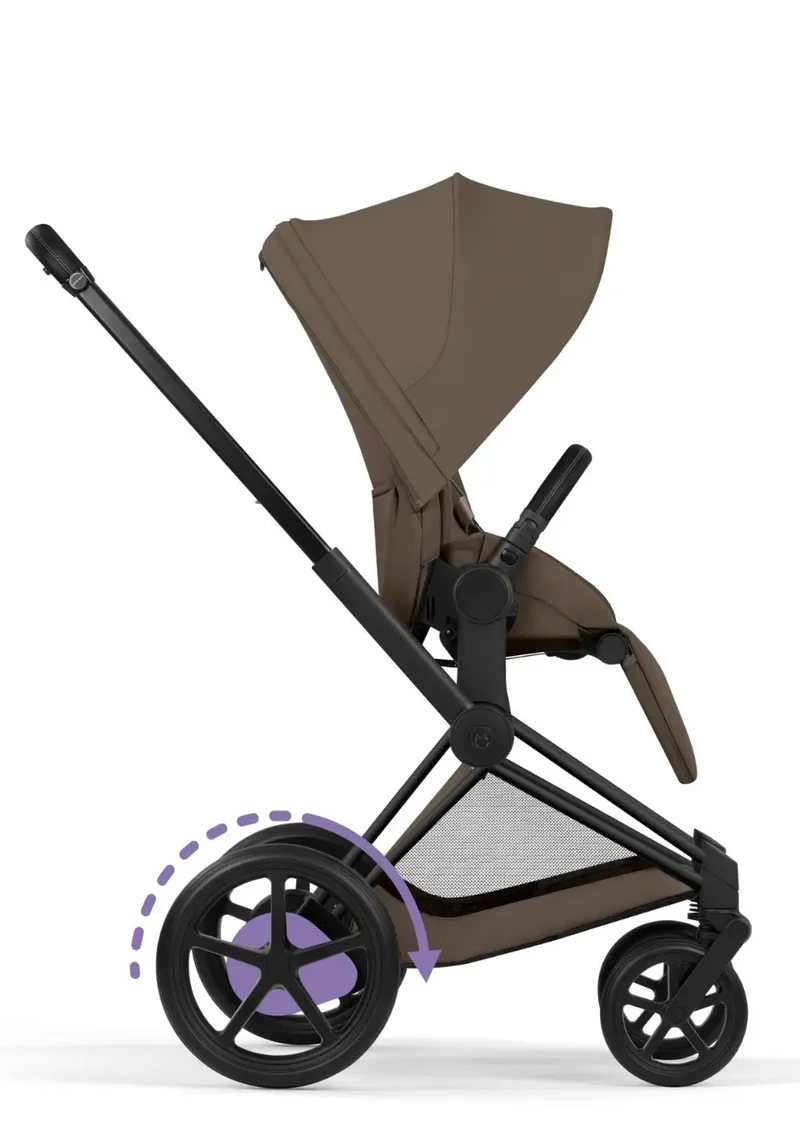 Kinderwagen-Set 'e-Priam Comfort' Coconut Brown / Matt Black Frame