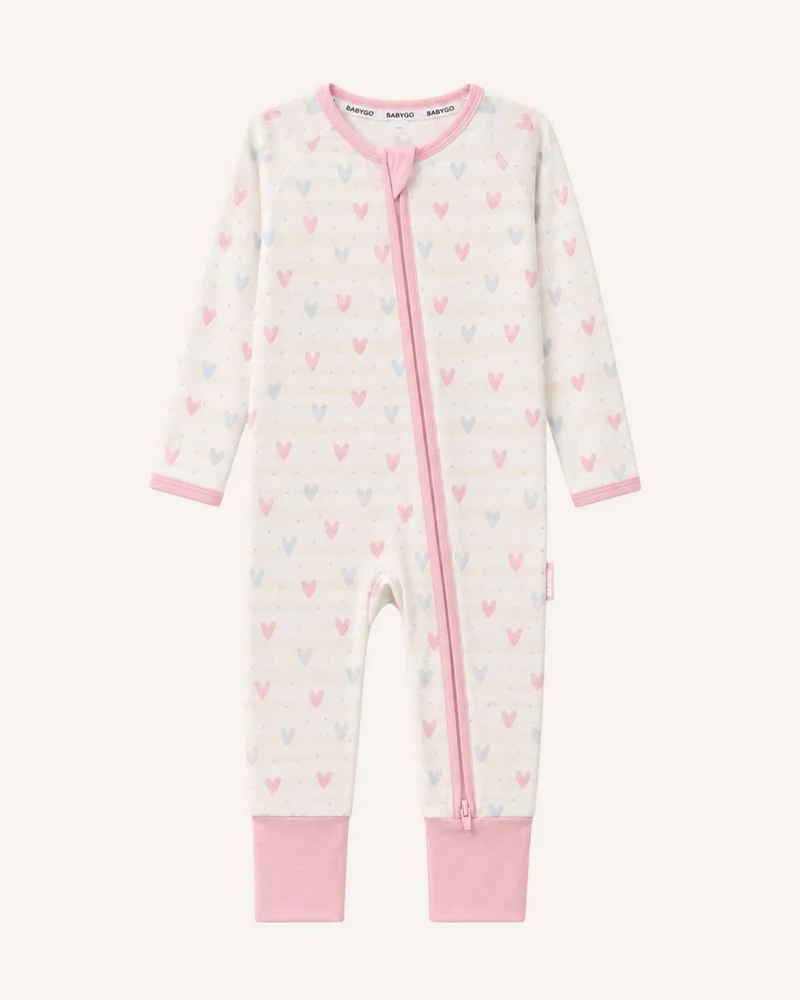 BABYGO® Herz-Schlafanzug mit Reißverschluss