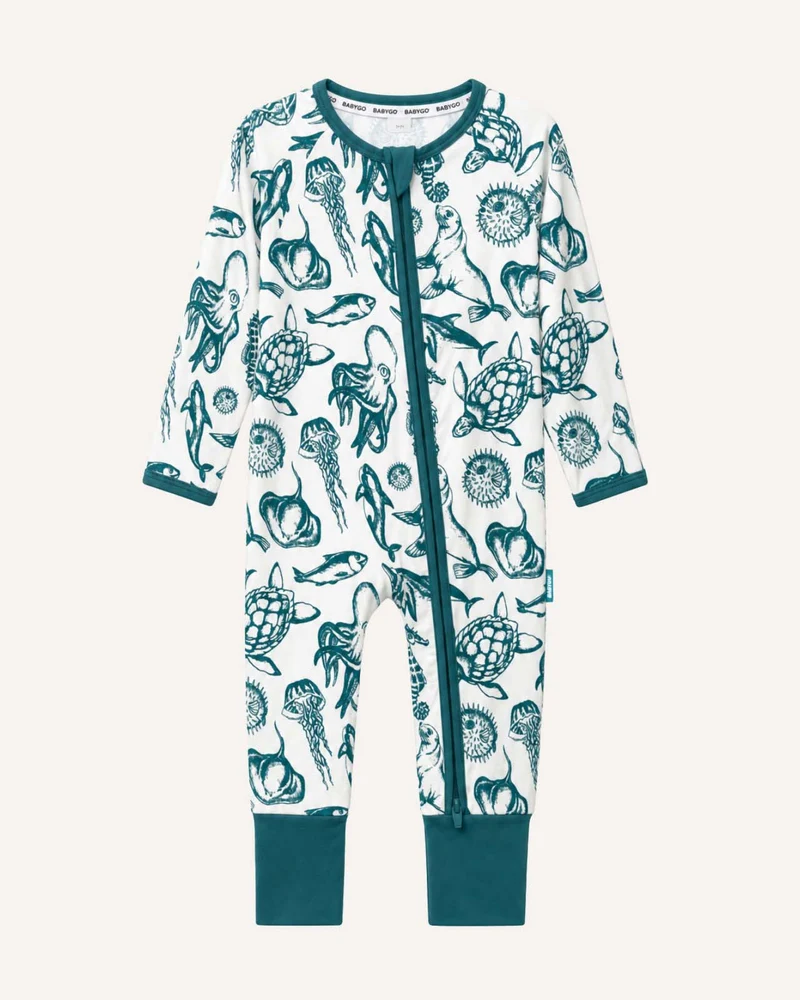 BABYGO® Sea Creatures Schlafanzug mit Reißverschluss
