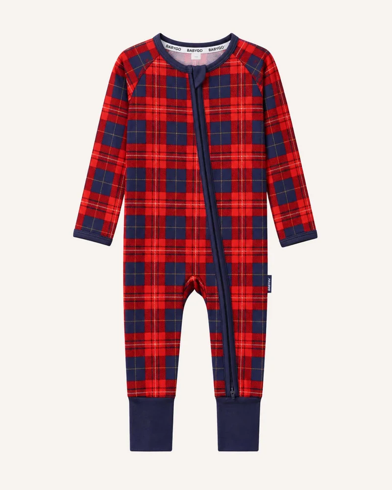 BABYGO® Tartan-Schlafanzug mit Reißverschluss