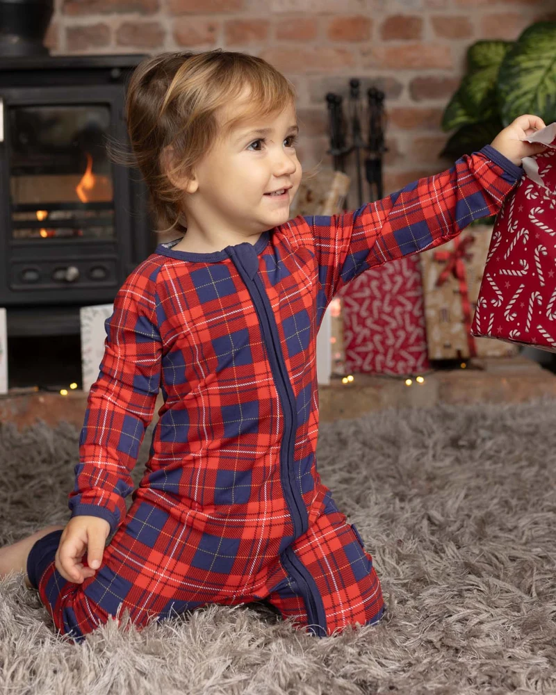 BABYGO® Tartan-Schlafanzug mit Reißverschluss