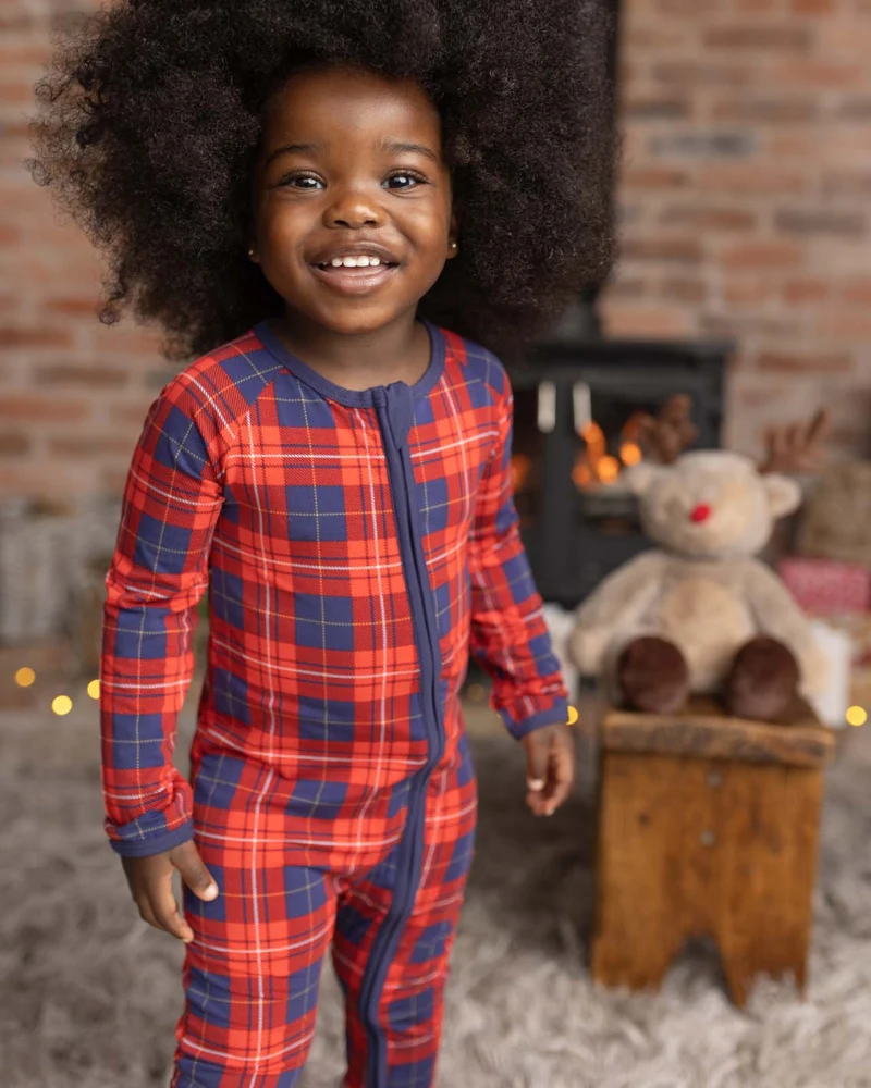 BABYGO® Tartan-Schlafanzug mit Reißverschluss