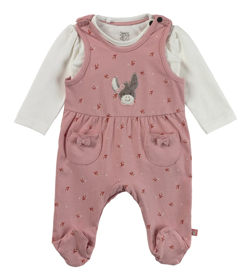 Sterntaler Jersey Stramplerset Esel Mattrosa
