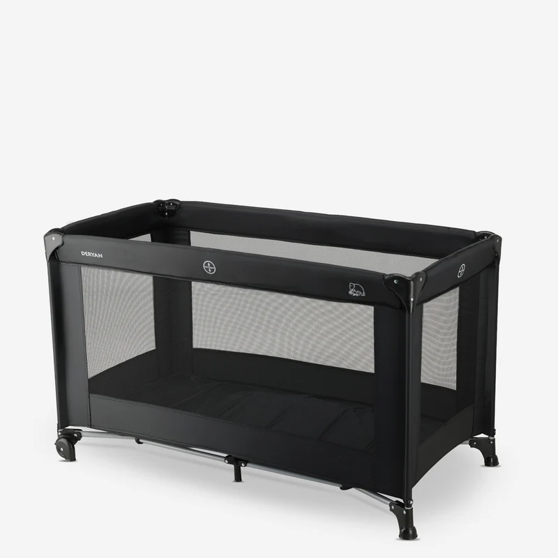 DERYAN Believer Camping Kinderbett - 120x60cm - Schwarz