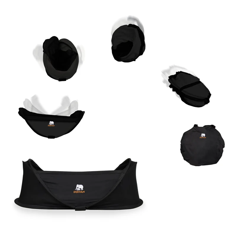 Deryan Infant BabyBox Camping Kinderbett - Baby Moskitonetz - Schwarz