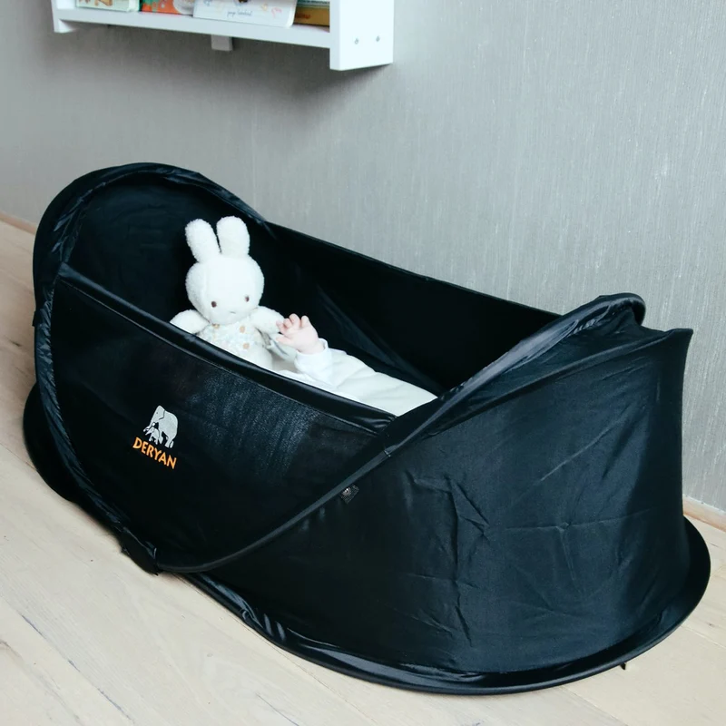 Deryan Infant BabyBox Camping Kinderbett - Baby Moskitonetz - Schwarz