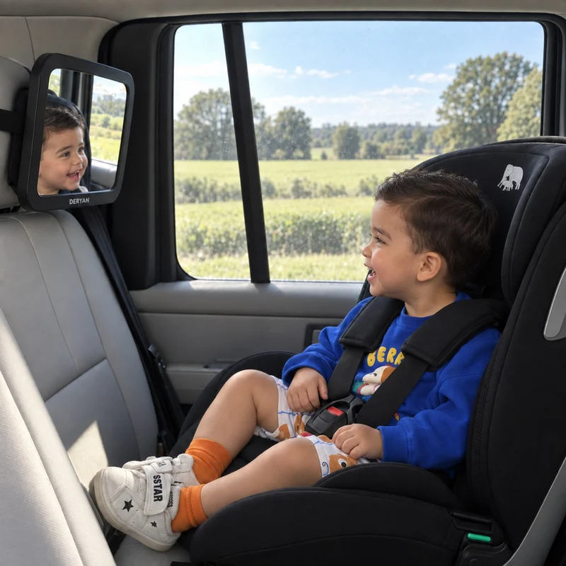Deryan Luxury XL Car Mirror Baby Adjustable - Kinderspiegel Auto - Rücksitzspiegel Baby