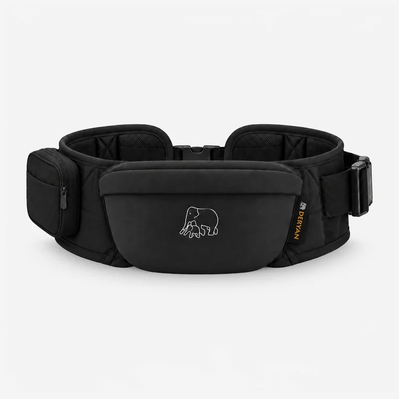 Deryan Pack Basic Luxe Hip Carrier - Baby und Kleinkind Hip Seat - Babytrage Schwarz