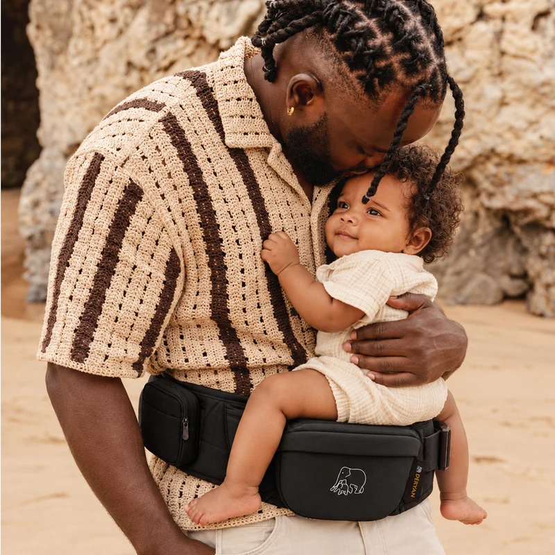 Deryan Pack Basic Luxe Hip Carrier - Baby und Kleinkind Hip Seat - Babytrage Schwarz