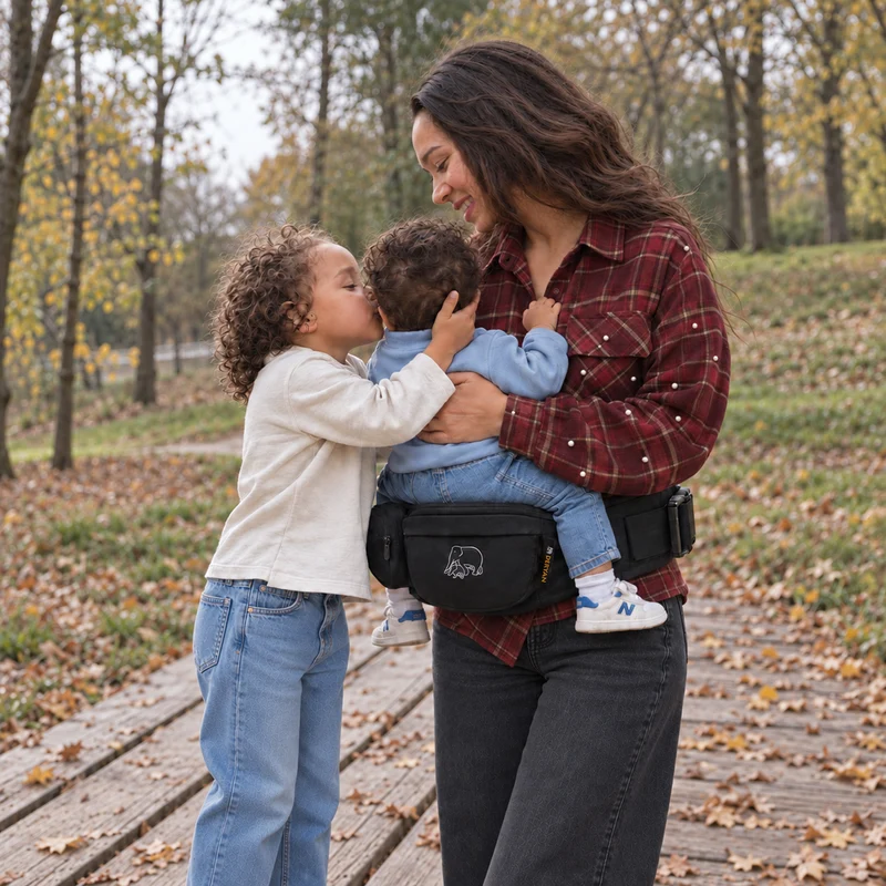 Deryan Pack Basic Luxe Hip Carrier - Baby und Kleinkind Hip Seat - Babytrage Schwarz
