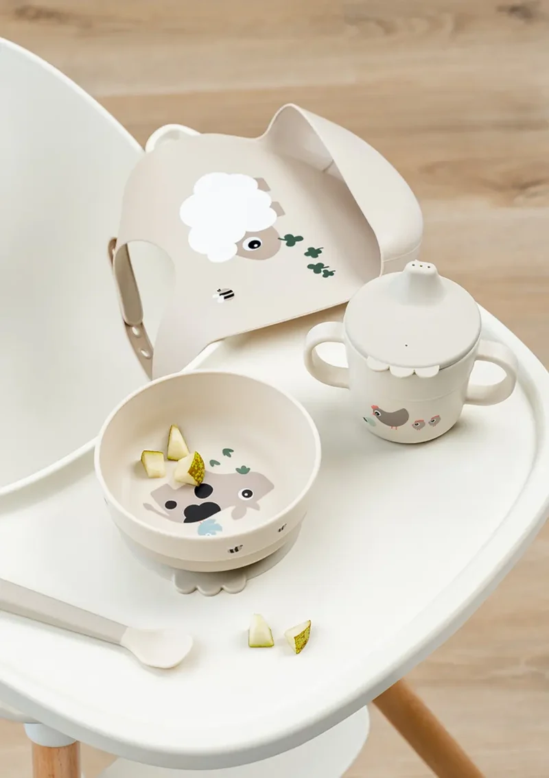 Geschirr-Set mit Saugfuß 'Foodie First Meal' Tiny farm sand