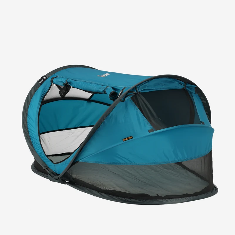 Deryan Kleinkind-Luxus-Campingbett - Inklusive selbstaufblasbarer Matratze - Ocean