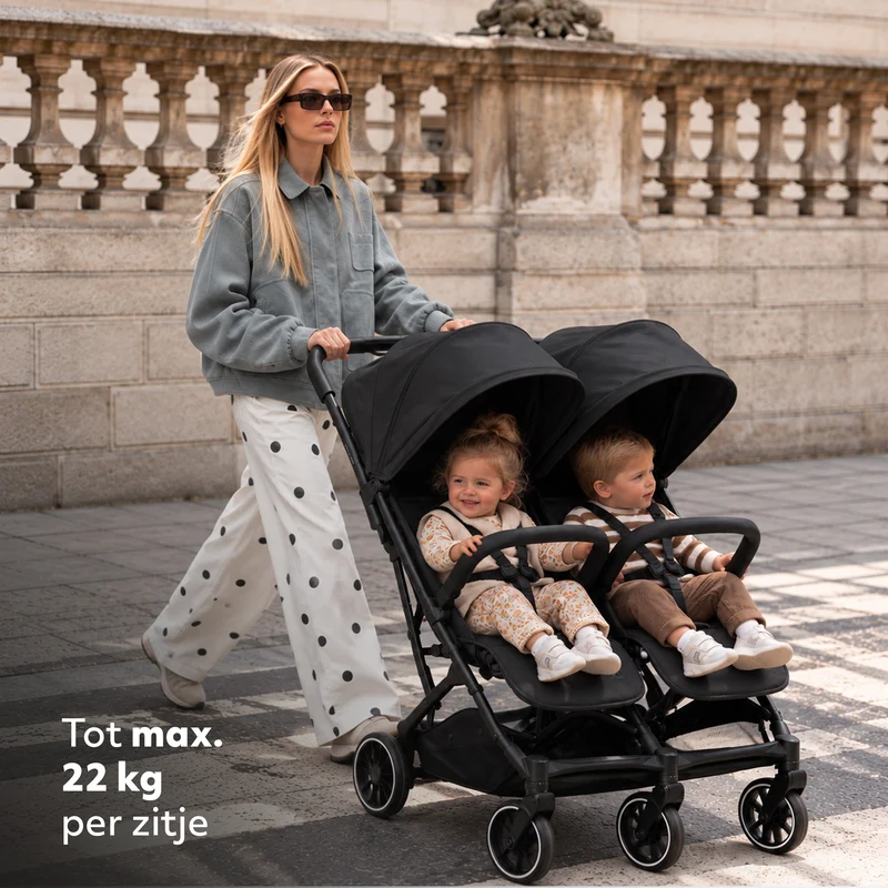Deryan Luxe Rolo X2 Double Buggy - Duo Buggy - Schwarz
