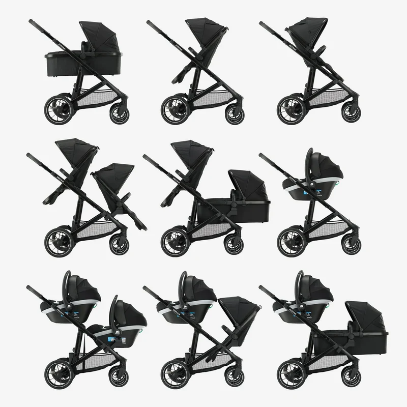 Deryan Evy V2 Kinderwagen - Duo Kinderwagen Schwarz