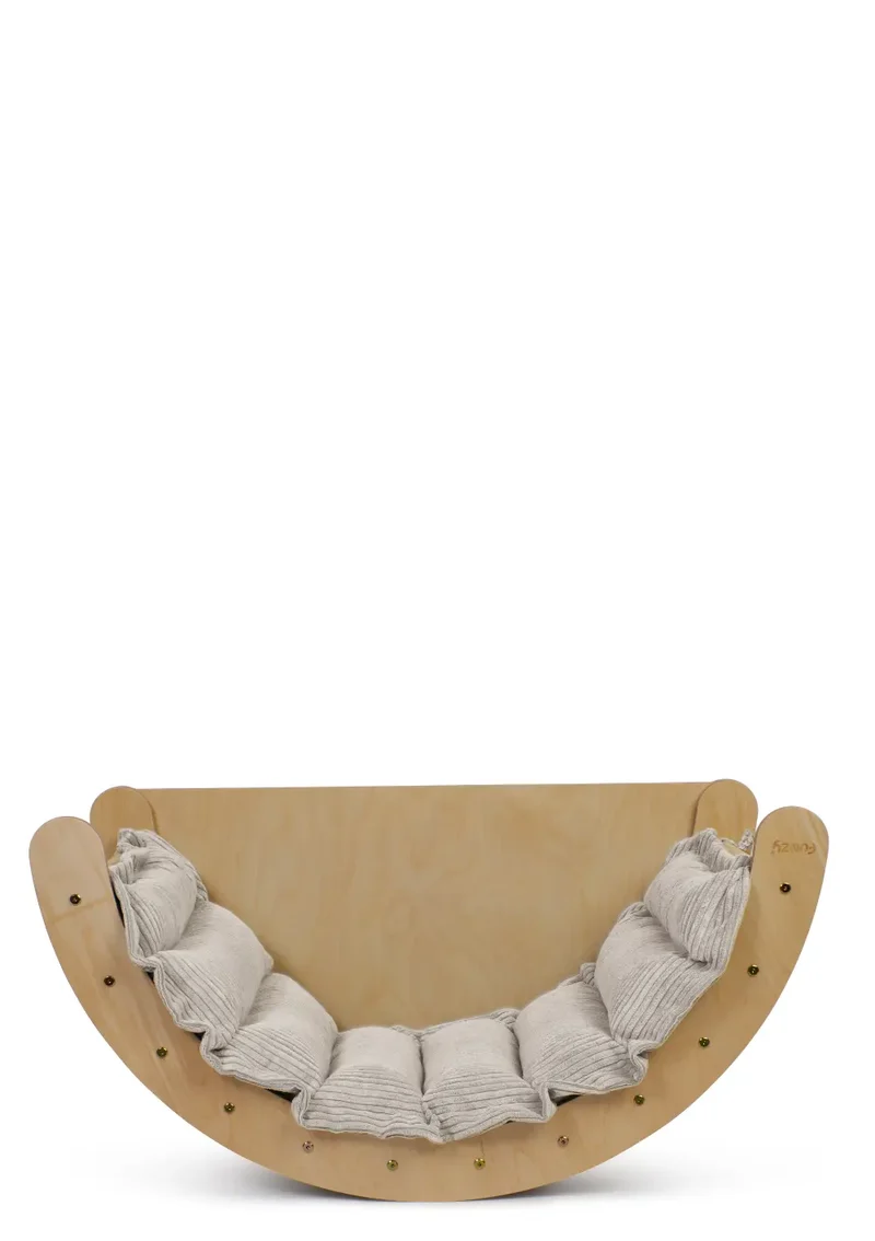 Kletterbogen Birke Natur inkl. Kissen Cord Creme Beige
