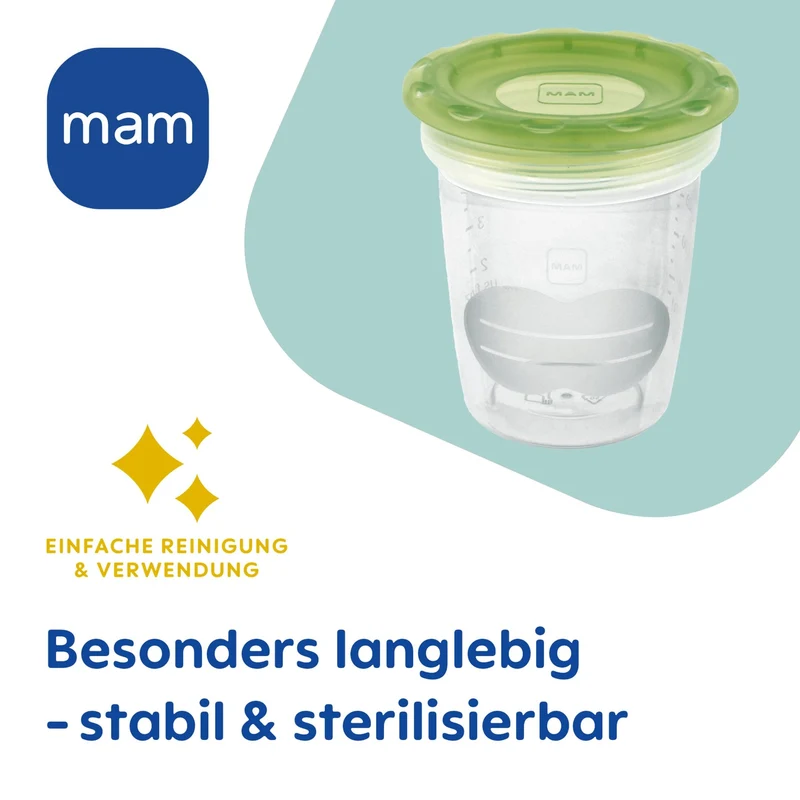 MAM 5er Aufbewahrungsbecher zum Einfrieren von Muttermilch & Babynahrung