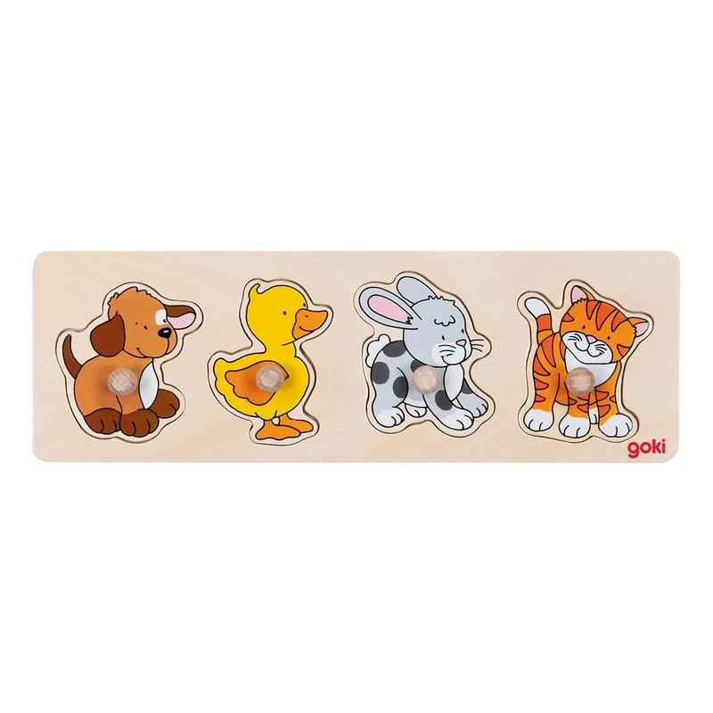 Goki 4er Steckpuzzle Haustiere 1+