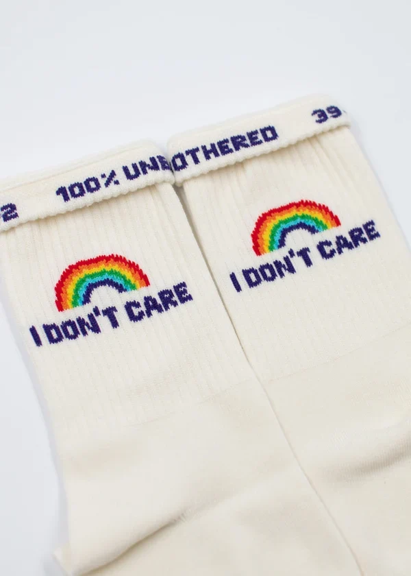"I don´t care" - beige Tennissocken von J. Clay für Frauen und Männer