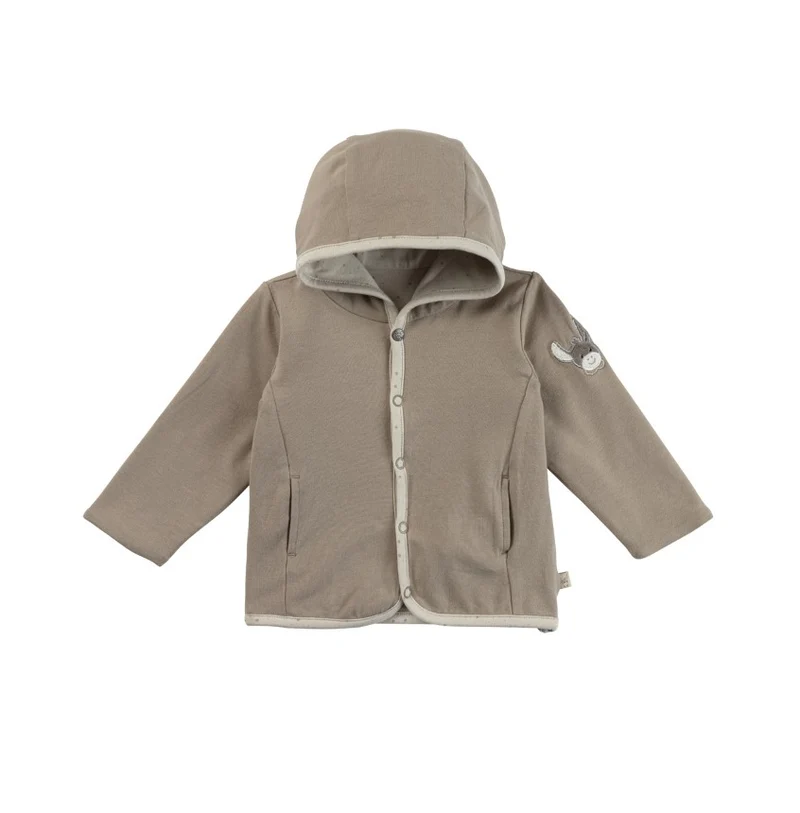 Sterntaler Babyjacke mit Kapuze Hellbraun - zum Wenden