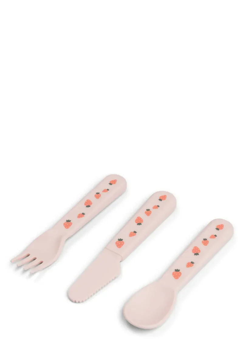 Kinderbesteck-Set 'Foodie' Tiny farm rosa