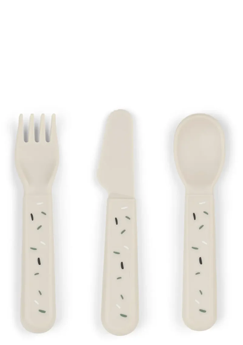 Kinderbesteck-Set 'Foodie' Confetti sand