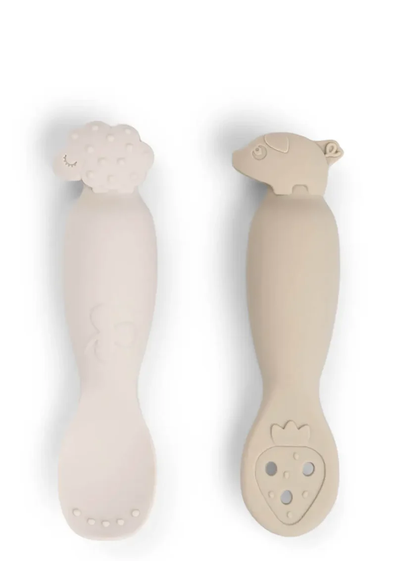 Silikon Babylöffel-Set Tiny farm sand