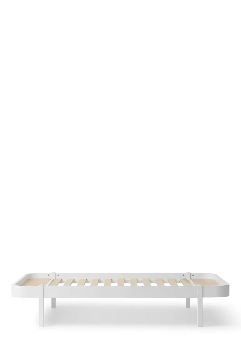 Lounger Bett 'Wood' Weiß 200 x 120 cm