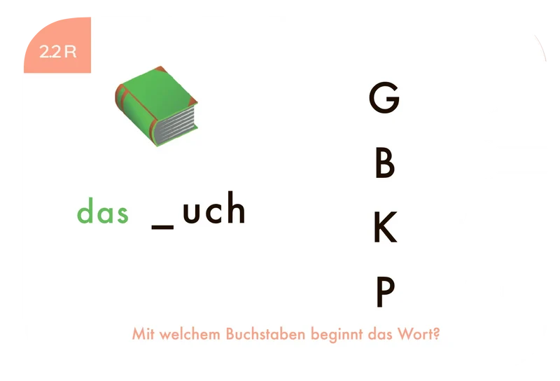 Kartensatz "Finde den Anfangs- und Endbuchstaben" für den Lochkasten (1. Klasse)