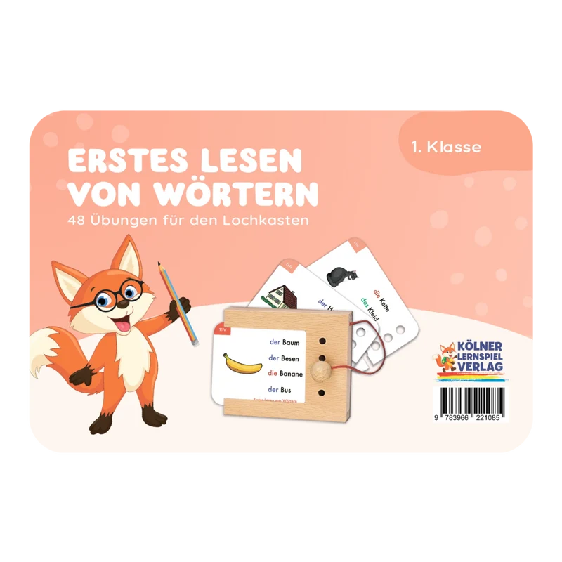 Kartensatz "Erstes Lesen von Wörtern" für den Lochkasten (1. Klasse)