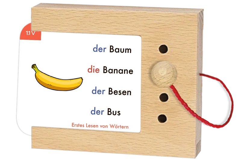 Kartensatz "Erstes Lesen von Wörtern" für den Lochkasten (1. Klasse)
