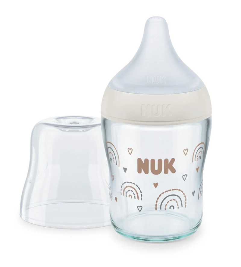Nuk Perfect Match Glas Babyflasche in 2 Größen * Mit extra weichem Sauger