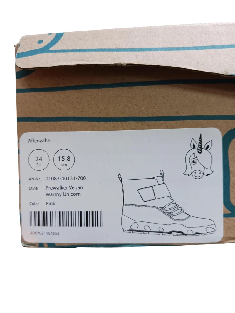 Affenzahn Prewalker Vegan Warmy Unicorn Größen 21 & 23