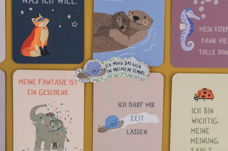 Anglerfisch-Glitzersticker "Mit meiner Neugier entdecke ich die Welt" von Liesels Wicht