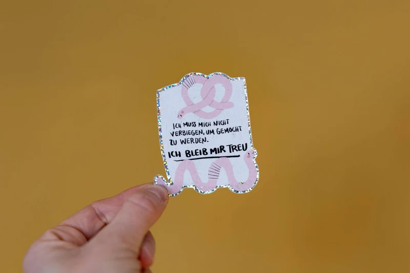 Regenwurm-Glitzersticker "Ich bleib mir treu" von Liesels Wicht