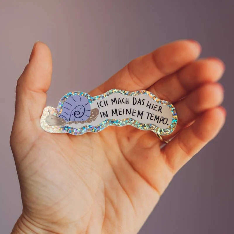 Schnecke-Glitzersticker "Ich mach das hier in meinem Tempo" von Liesels Wicht