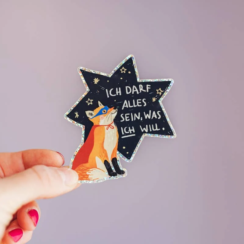Fuchs-Glitzersticker "Ich darf alles sein" von Liesels Wicht