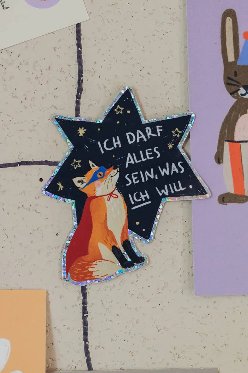 Fuchs-Glitzersticker "Ich darf alles sein" von Liesels Wicht