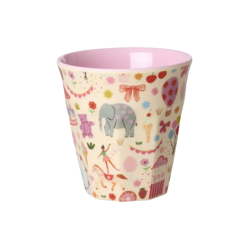 Mittelgroßer Becher "Fun Fair" mit Jahrmarkt-Motiv von Rice, 250ml