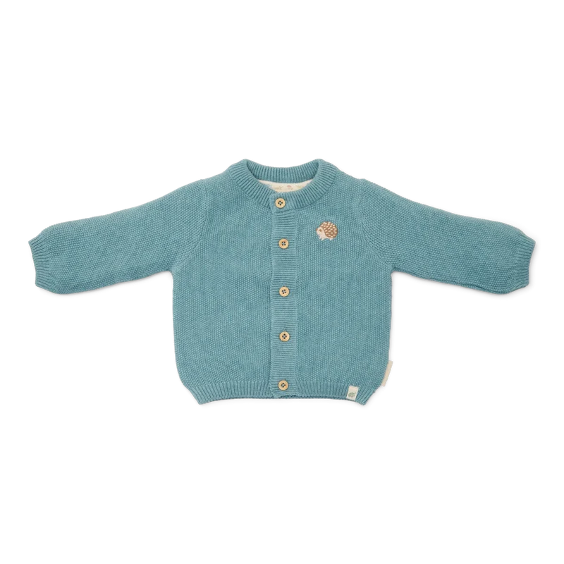 Blaue Strickjacke "Forest Friends" von Little Dutch, Größe 56-74